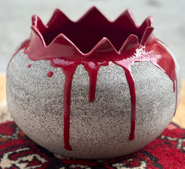 Artist: Mubarra Ahmadyar Title: Trauma Granate I Size: Three Dimensional Medium: Ceramic with wool carpet Price: NFS