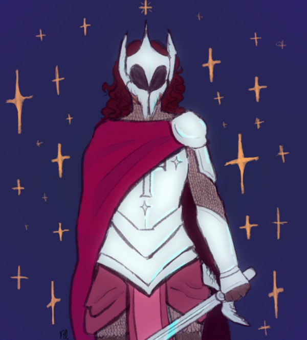 Artist: Anisa Yavrom Title: The Divine Swordsman Medium: Procreate Grade: 9th School: Miramonte High School Teacher: Artwork Created Independently Price: NFS