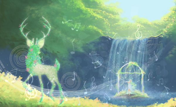 Artist: Mykenzie Fung Title: The Music of Nature Medium: Digital Procreate Grade: 9th School: Campolindo High School Teacher: Lauren Fitterer Price: $75