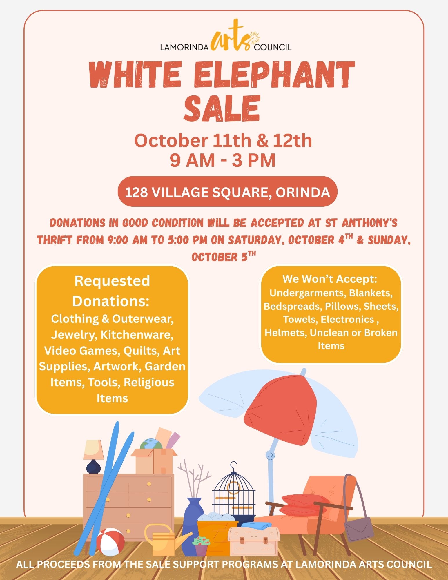 Image showing flyer for White Elephant sale