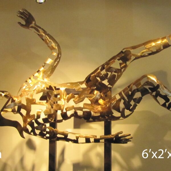 Image showing bronze sculpture of a woman