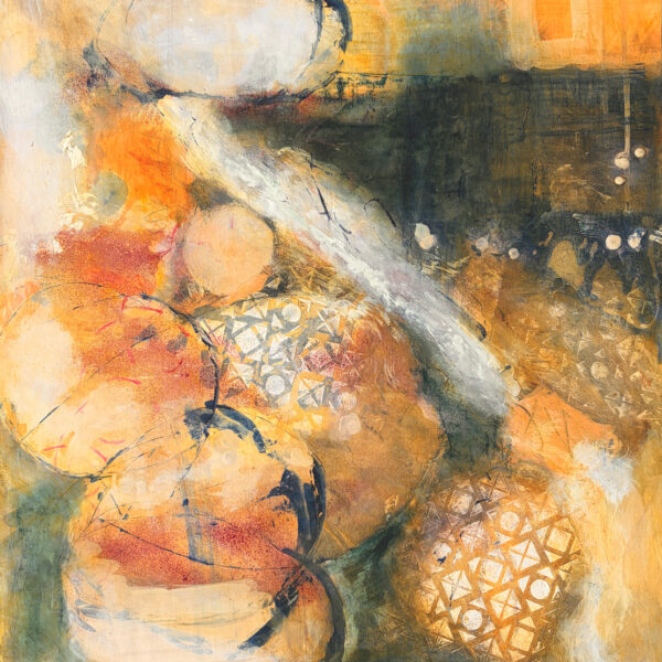 Image showing painting in hues of orange, white and black