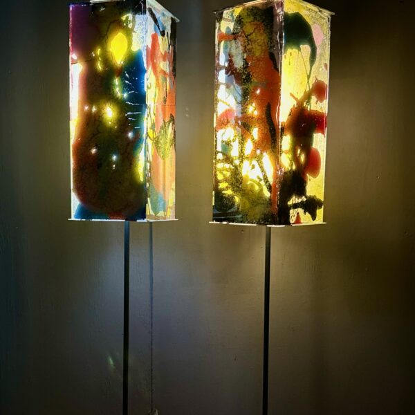 Image showing lights with abstract splatters of paint