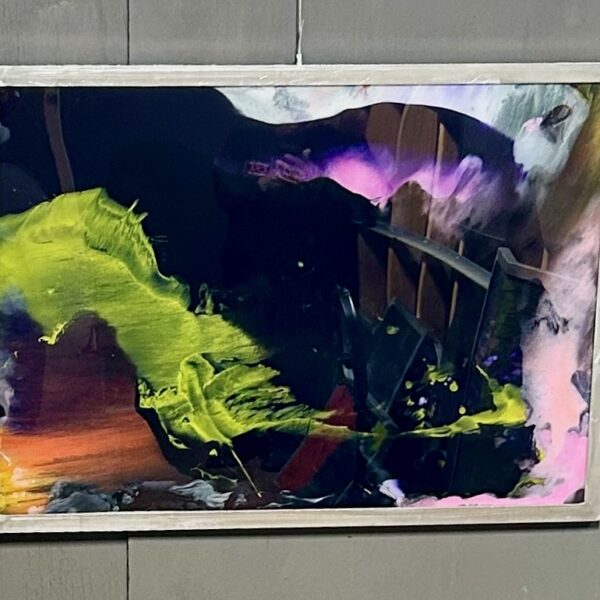 Image shows abstract painting in different hues