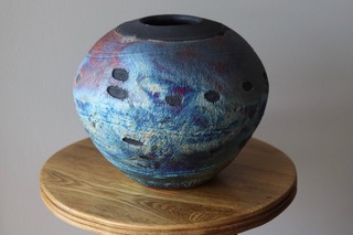 Kate Chenok - Raku Jar Rainbow with Resist