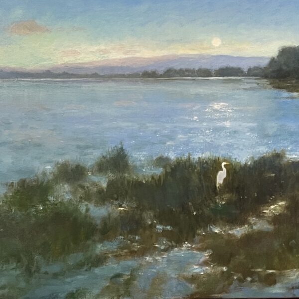 Judith Feins - Egret Moonrise Pt. Reyes {SOLD}