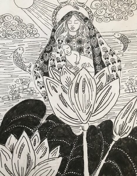 Stephenie Bushra Khan - Madonna Amongst Lotuses