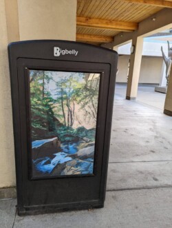 Painting by Ruth Stanton installed by the entrance to the Art Gallery at the Orinda Library