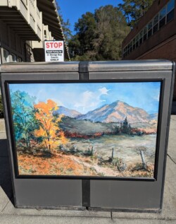 Watercolor painting Diablo Autumn by George Ehrenhaft near Peet’s Coffee