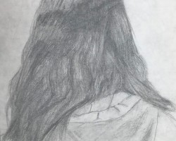 Title: Self-portrait
Artist: Karisa E.
Media: Graphite
Grade: 7th
School: Joaquin Moraga Middle School
Teacher: Moose Wesler