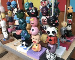 Title: Head stacks
Artist: Multiple
Media: Ceramics
Grade: 7th and 8th
School: Joaquin Moraga Middle School
Teacher: Moose Wesler