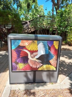 Blue Heron by Carla Gelbaum - Orinda Community Park (near wooden steps)