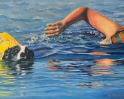 Artist: Ellen Reintjes
Title: “Cloud: Best Swim Buddy II”
Media: Acrylic on canvas
Size: 18” x 24”
NFS