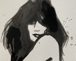 Title: “I Wear My Hair”
Dimensions: 21” x 17.5”
Medium: Ink on paper
Price: $550