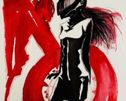 Title: “Red Molly“
Dimensions: 14” x 11”
Medium: Ink on paper
Price: $400