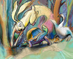 Artist: Lance Jackson
Title: The Wabbiteers
Size: 9.5” w x 7.25” h
Media: Digital print
Price: $100