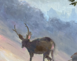Artist: Leslie Golden
Title: "Ascending into the Valley"
Medium: Oil on Canvas
Size: 9" x 12"
Price: $300 Framed