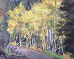 Artist: Leslie Golden
Title: "Aspen Forest"
Medium: Oil on Canvas
Size: 11" x 14"
Price: $375 Framed