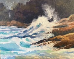 Artist: Leslie Golden
Title: "On the Rocks"
Medium: Oil on Canvas
Size: 11" x 14"
Price: $375 Framed