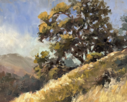 Artist: Leslie Golden
Title: "Oaks View at Gable"
Medium: Oil on Canvas
Size: 11" x 14"
Price: $375