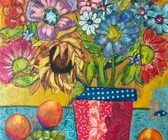 Artist: Lois Reynolds Mead
Title: Big Bouquet
Medium: Acrylic Collage
Size: 20" x 24"
Price: $250