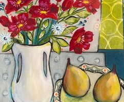 Artist: Lois Reynolds Mead
Title: McCoy Vase
Medium: Acrylic Collage
Size: 16” x 16”
Price: $200