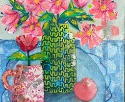 Artist: Lois Reynolds Mead
Title: You are a Peach
Medium: Acrylic Collage
Size: 16" x 16"
Price: $200