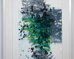 Artist: Bushra Gill
Title: Black Structure Green
Size: 15" x 22"
Medium: Vitreograph Print with multiple Laser Etched and Sandblasted Plates, Hand Painting
Price: $450