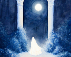 Artist: Hedaya Hasan
Title: Chaudhwi Ka Chaand
Size: 12.5 x 16.5
Medium: Watercolor and Ink on Paper
Price: $2,500