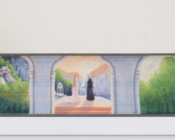 Artist: Hedaya Hasan
Title: Bending Structures Yellow
Size: 8 x 2 x 5.5
Medium: Watercolor on Book Edge
Price: $495